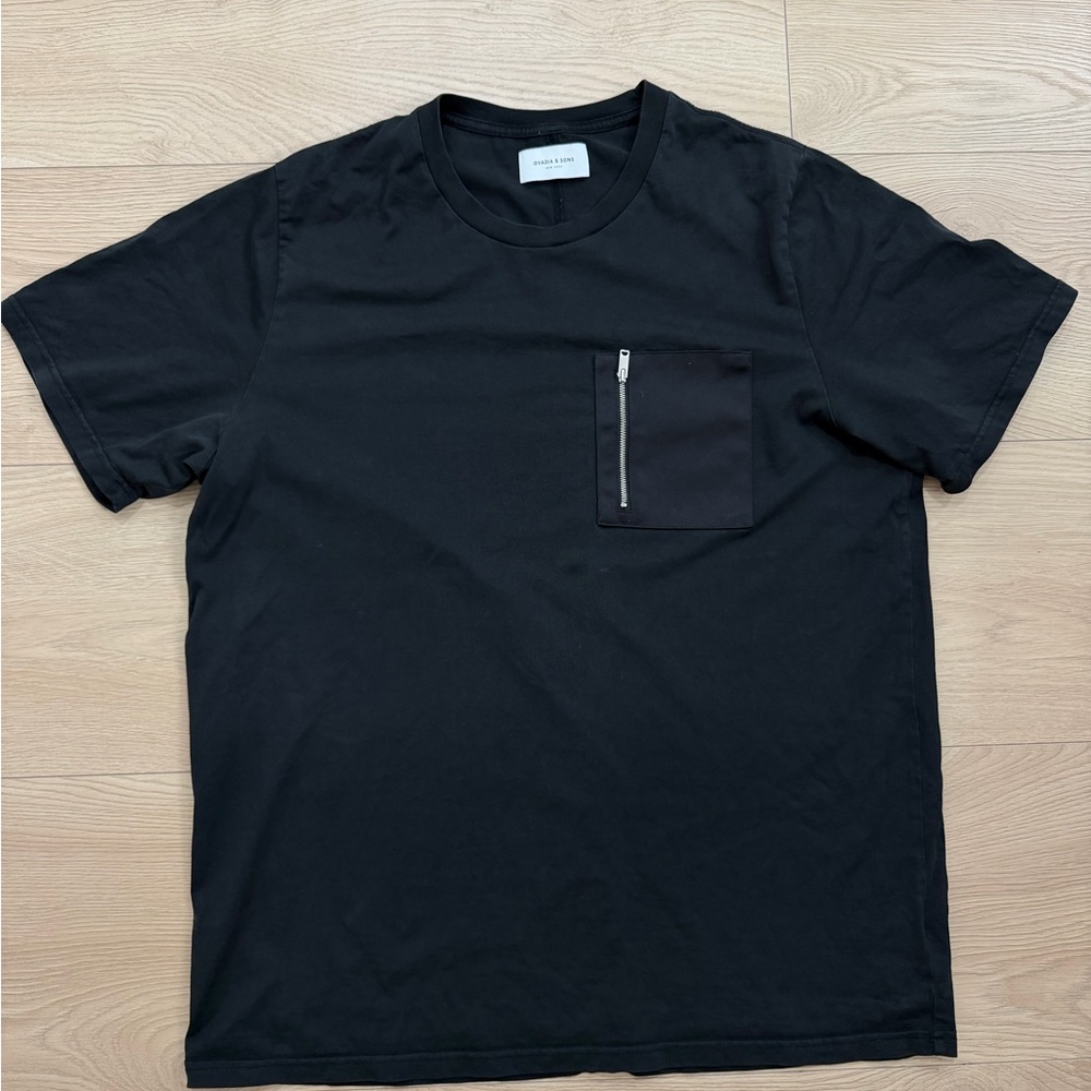 Men's Black Zipper Pocket Tee
